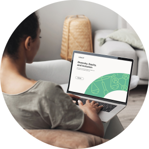 Woman on a computer taking an eLearning course