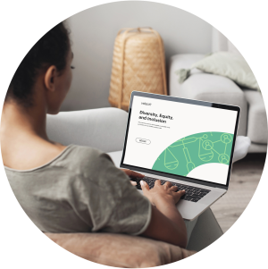 Woman on a computer taking an eLearning course