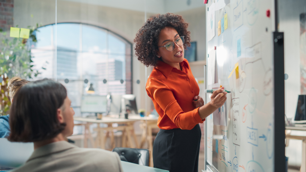 woman teaching a workshop