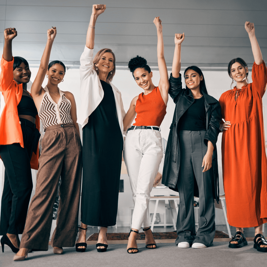 group of women in business celebrating