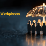 designed background image of people under an umbrealla