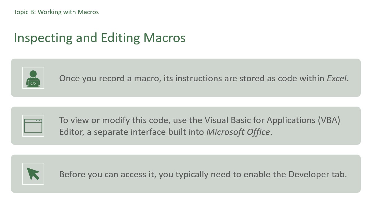 excerpt from excel training courses