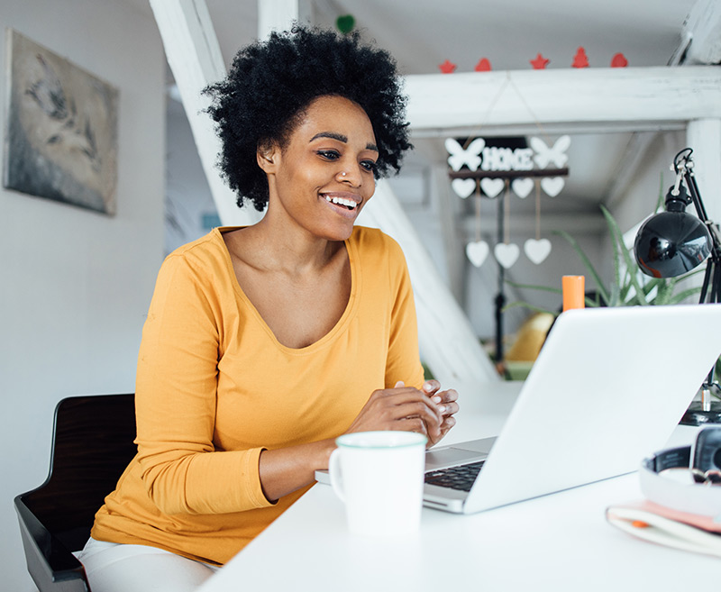 Woman using laptop